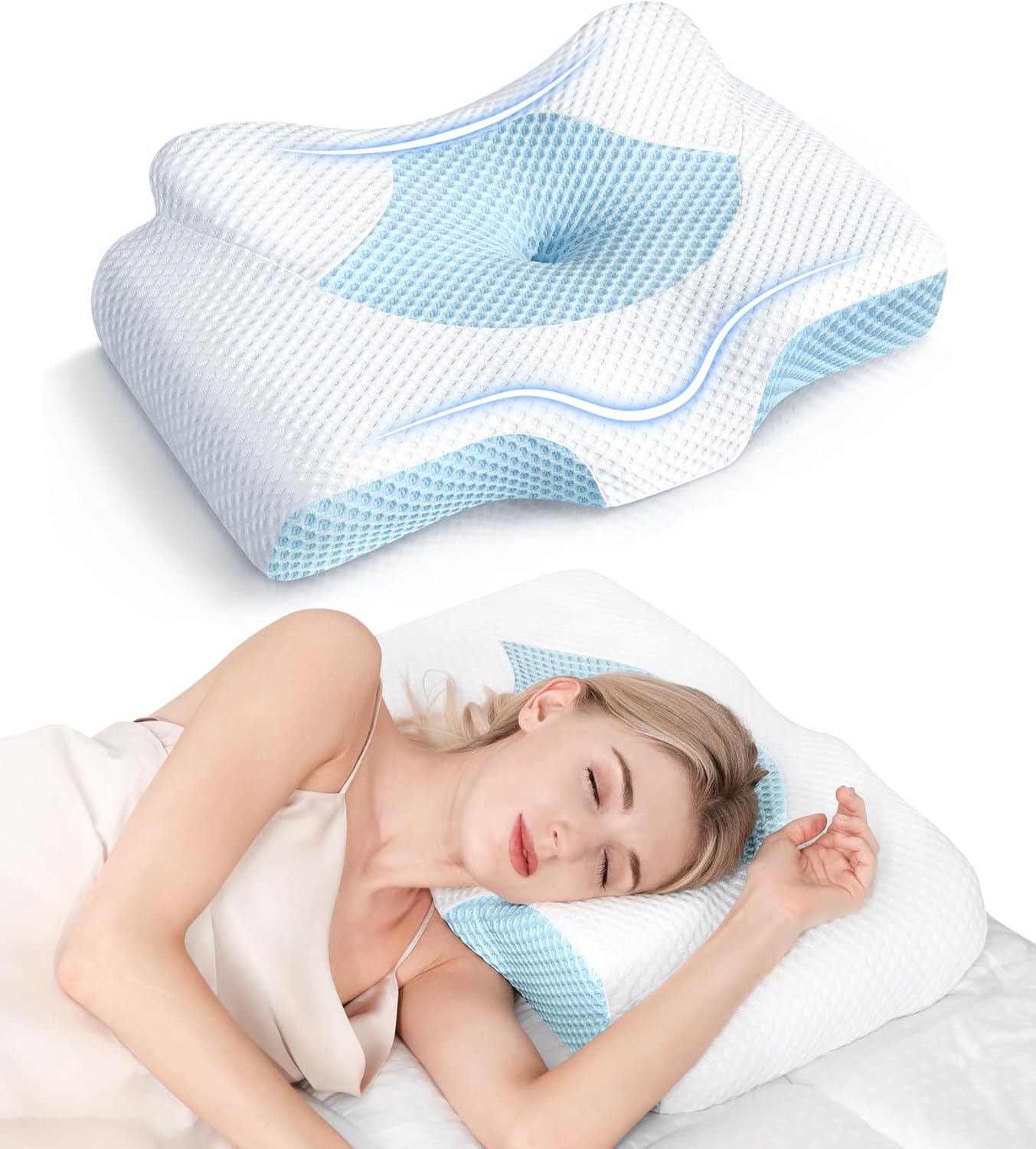 Hollow Design Cervical Foam Pillow