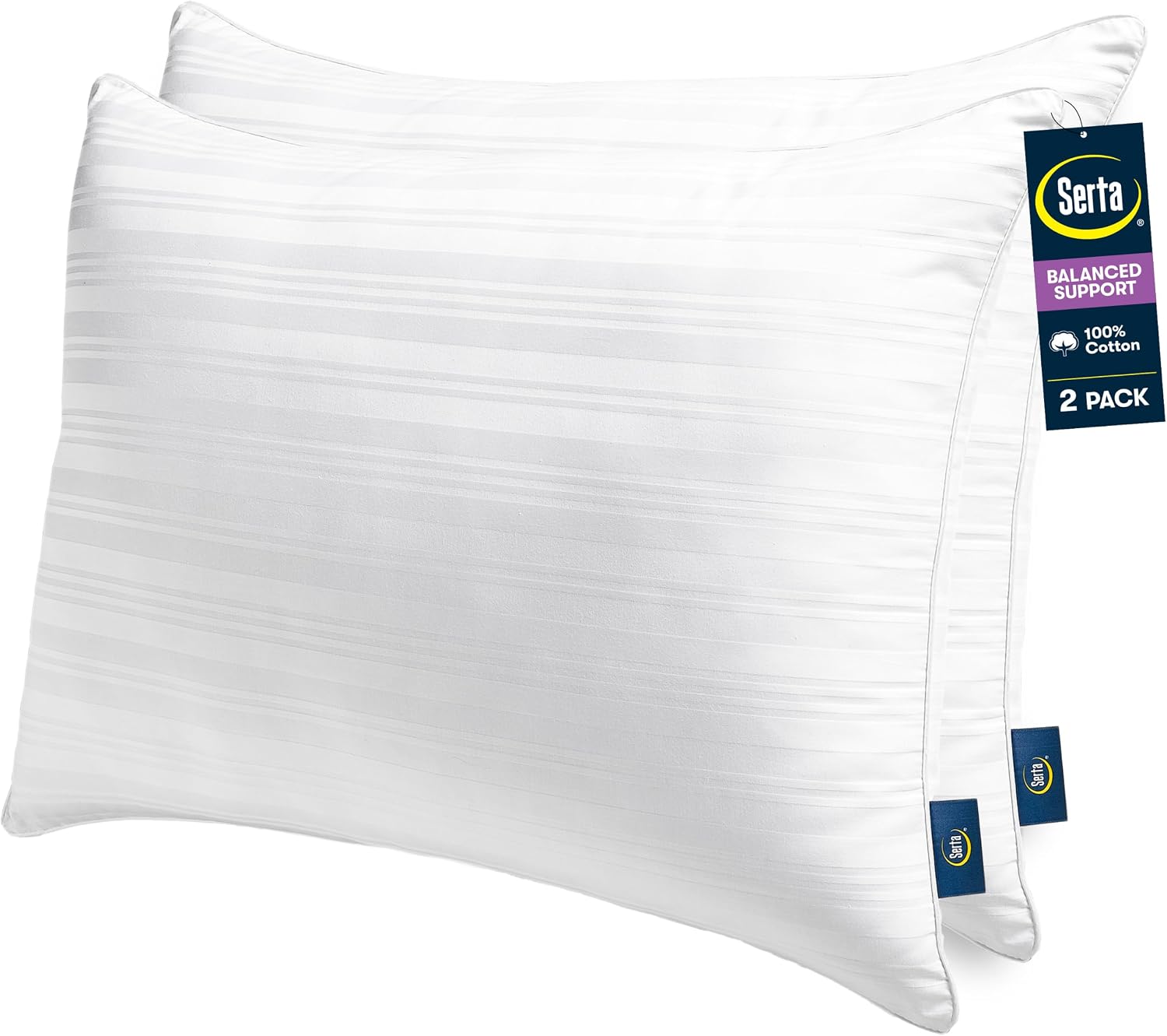 Two Cotton Balanced Support Pillows