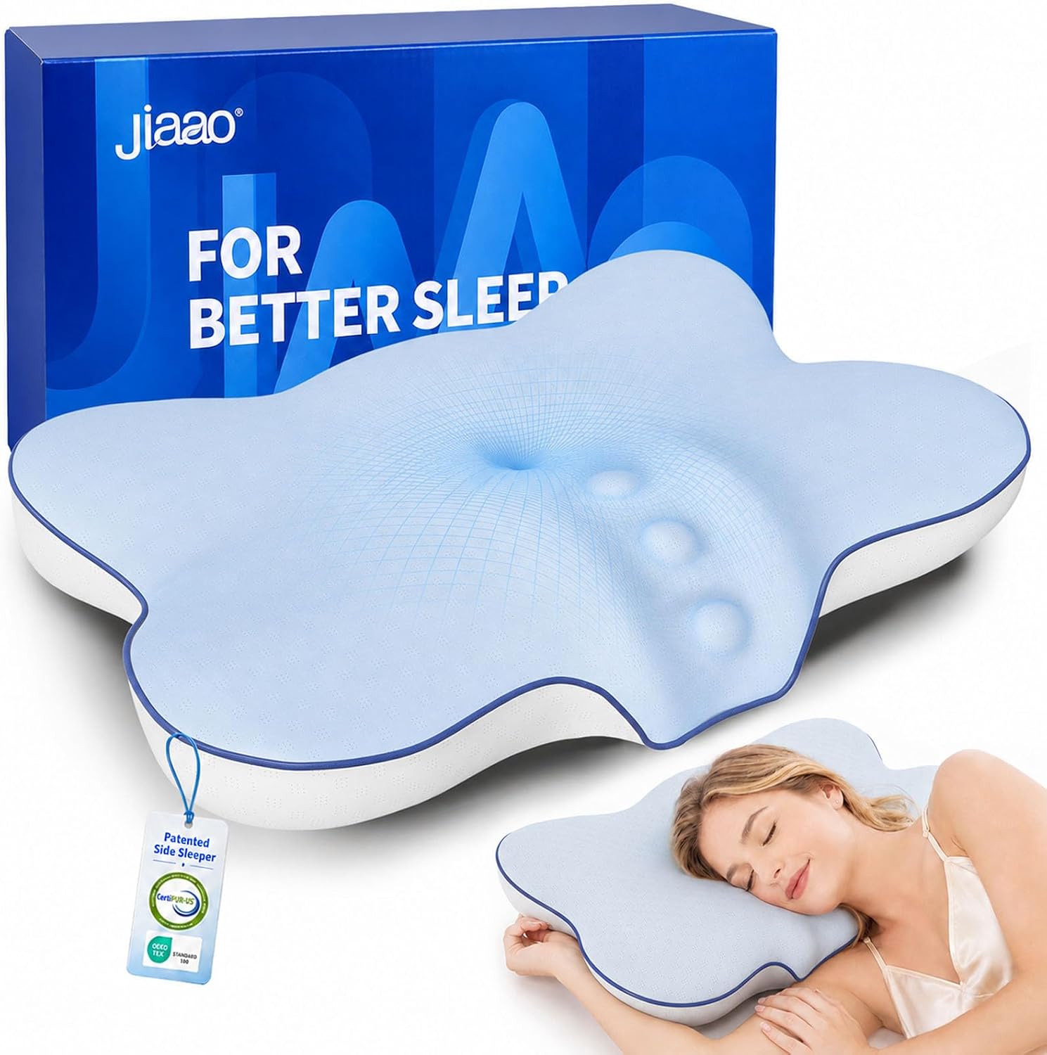 Two-Height Cervical Neck Pillow